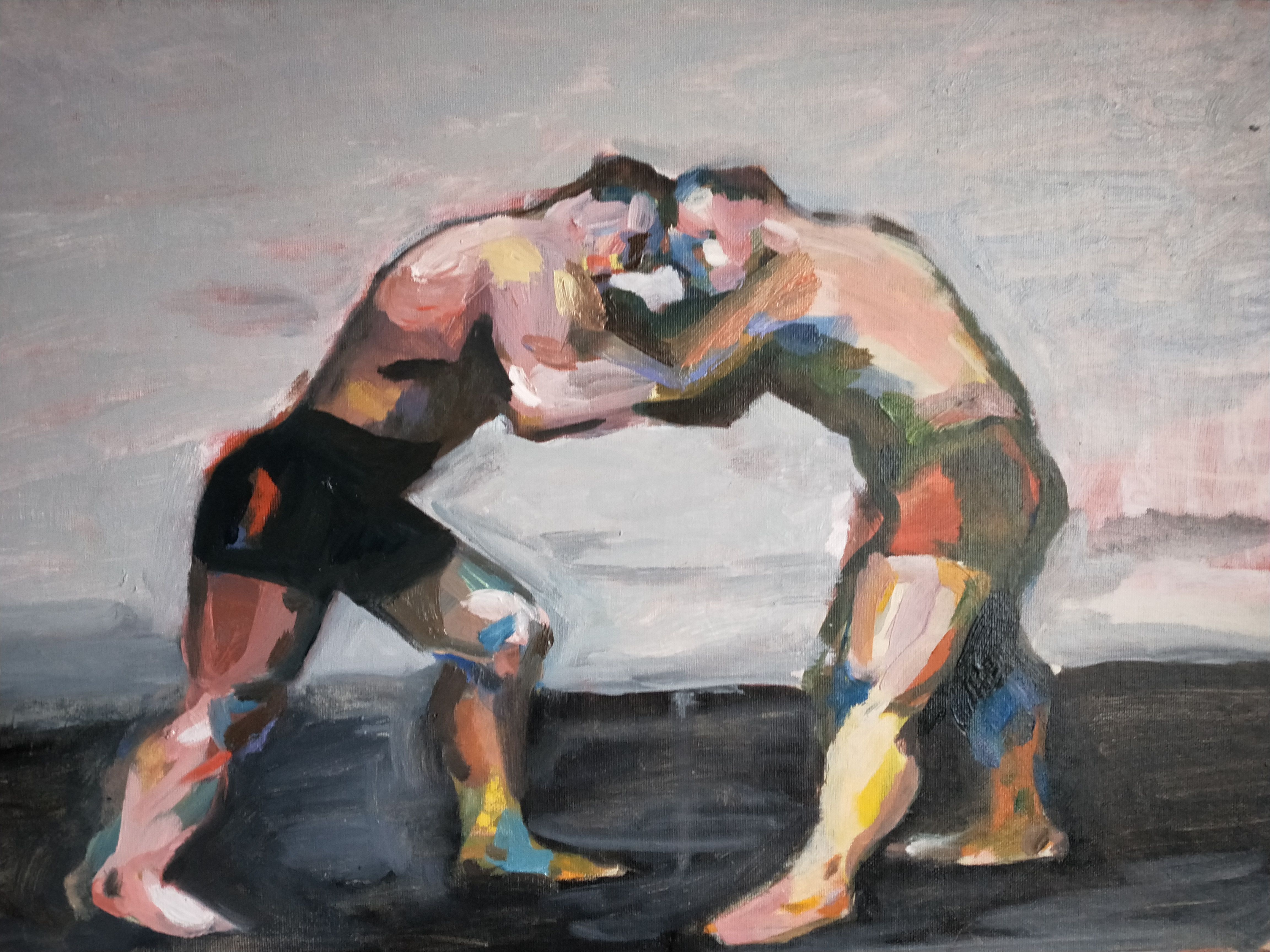 Deux lutteurs - 46X33 cm