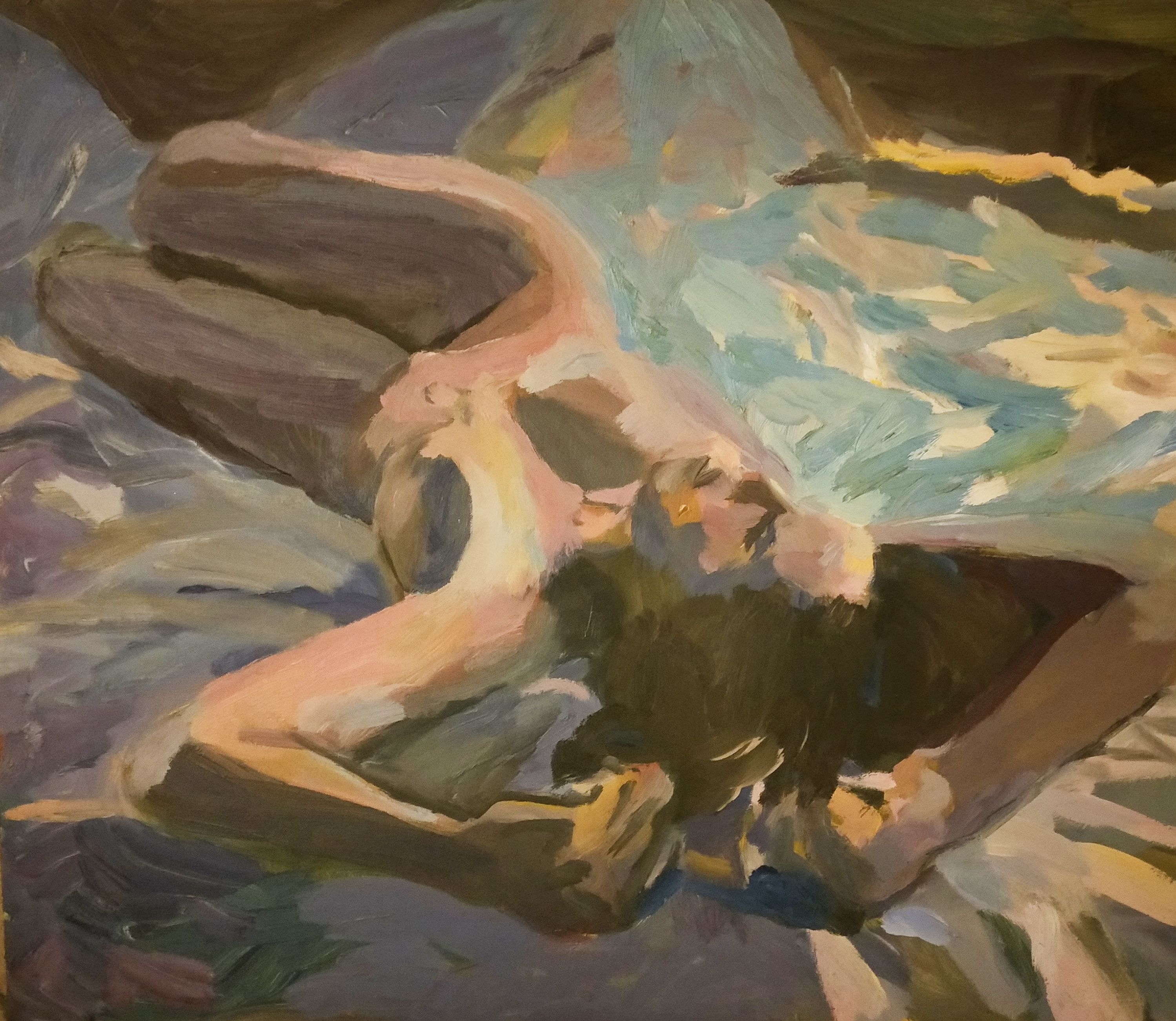 Femme etendue 15F - 65X54 cm