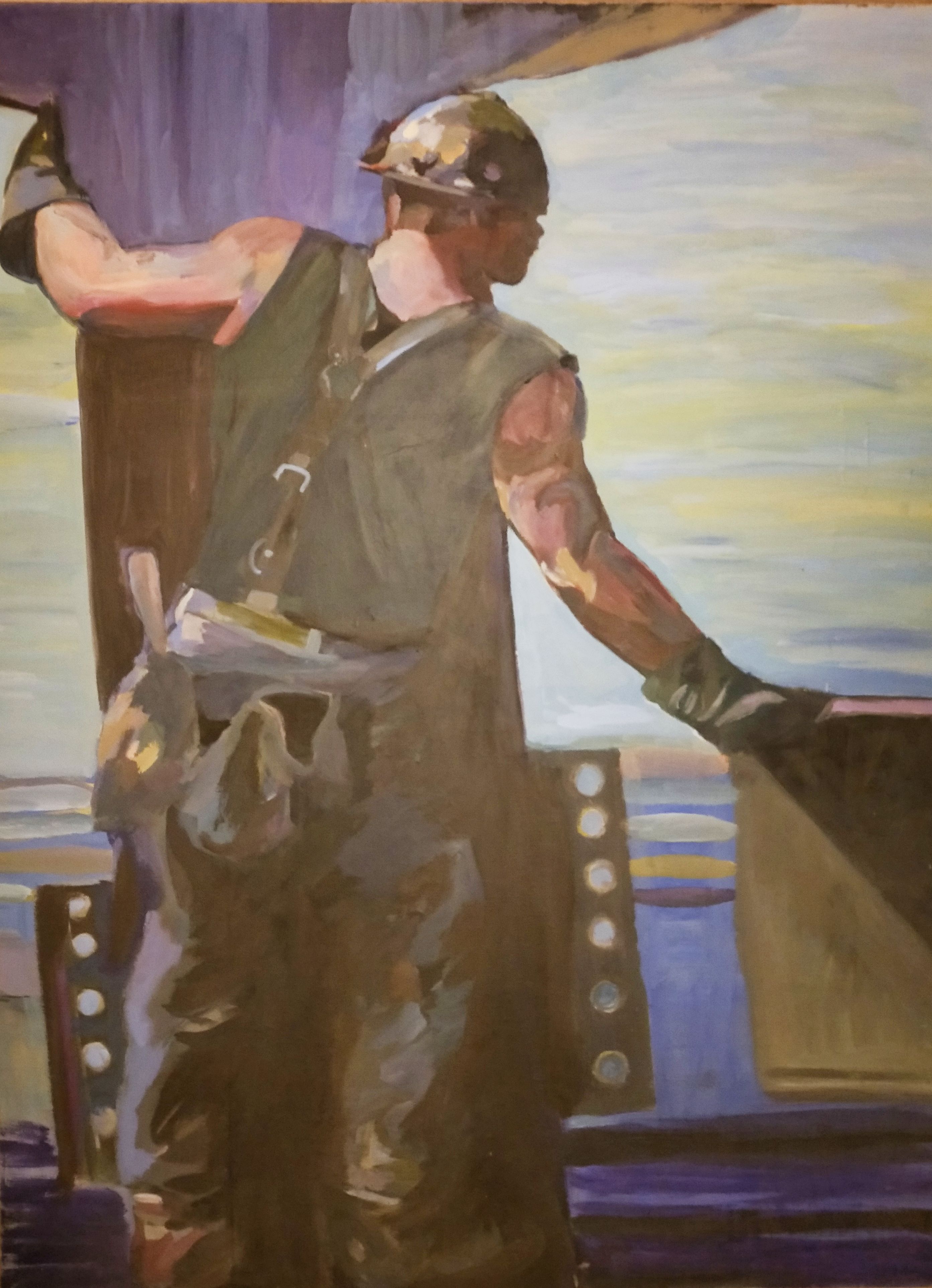 Je regarde au loin - 129 X 97 cm