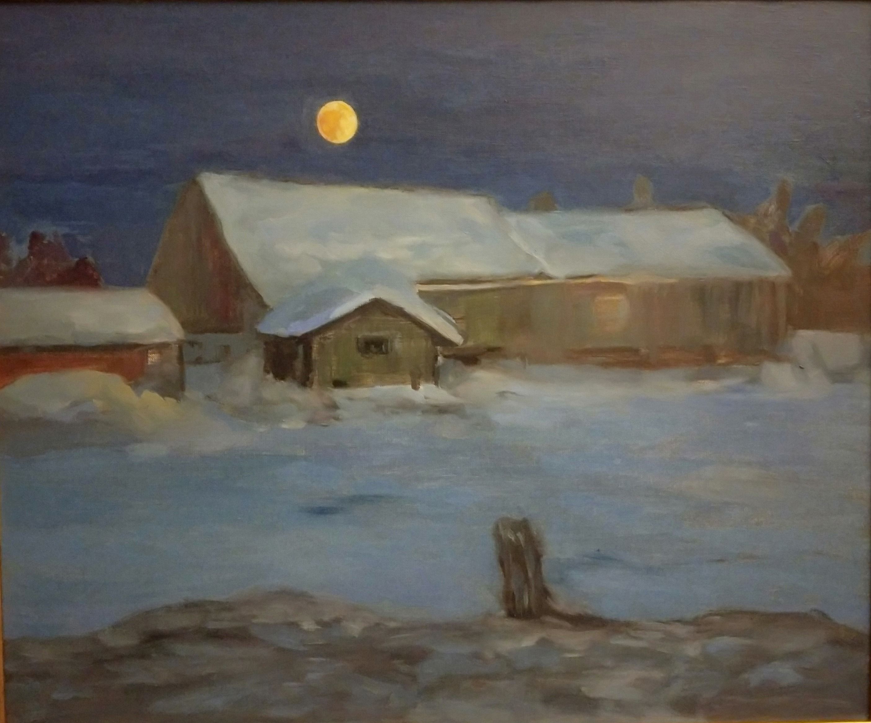 Lune dans la neige - 65X54 cm