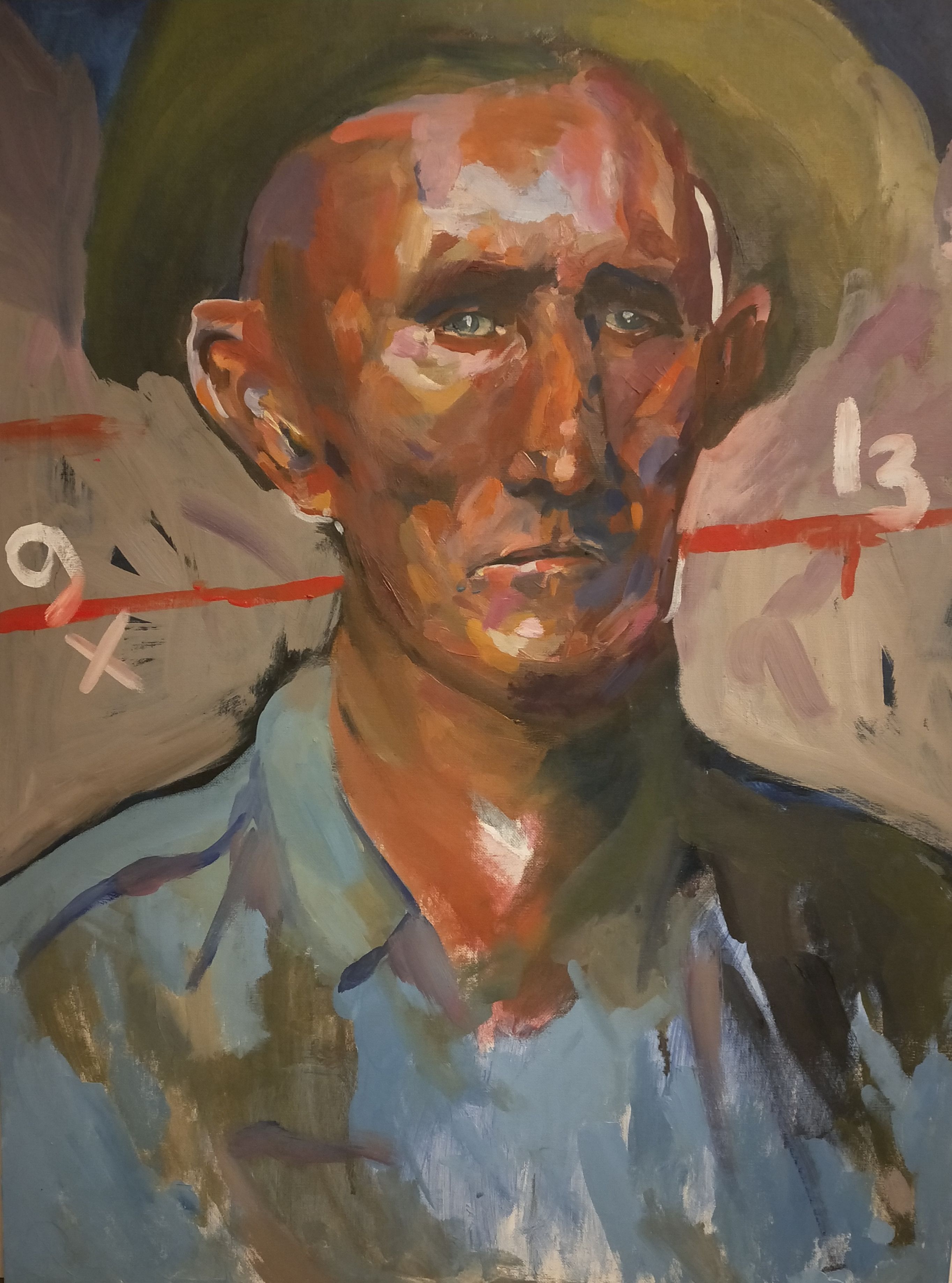 Portrait paysan - 65X50 cm