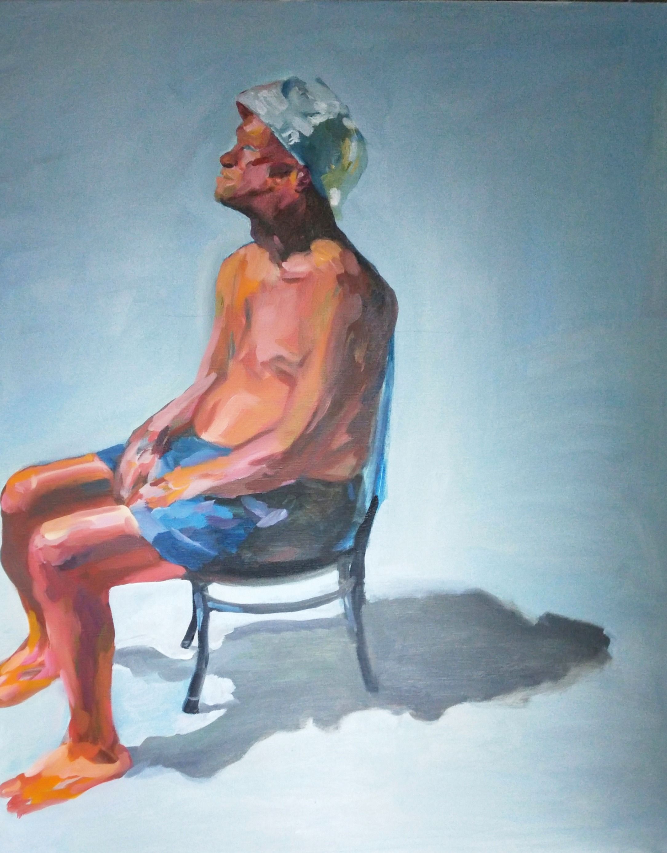 Vieux assis - 100x80 cm